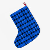 Blauw op zwarte binaire code grote kerstsok (Achterkant (Hangend))