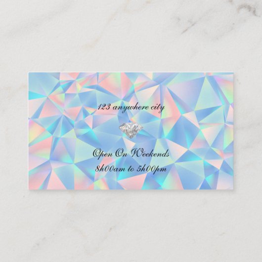 Blauw Opal Stone Design visitekaartje (Achterkant)