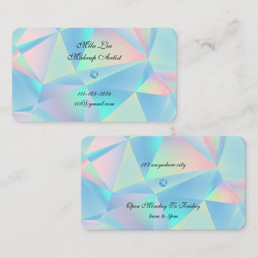 Blauw Opal Stone Design visitekaartje (Voorkant / Achterkant)