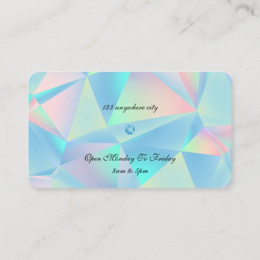 Blauw Opal Stone Design visitekaartje (Achterkant)