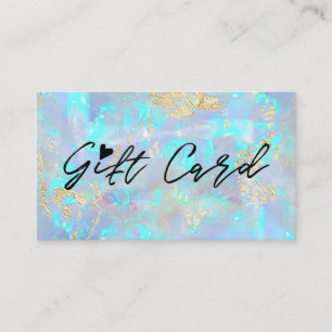 Blauw Opal Textuur Cadeaubon Visitekaartje