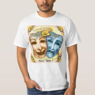 Blauw Oranje Acteursmaskers T-shirt