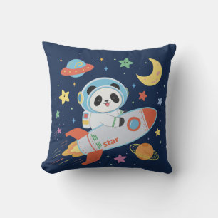 blauw-oranje astronaut Panda Kussen