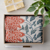 Blauw & Oranje bloemendecoupage tissue Tissuepapier (Geschenk)