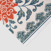 Blauw & Oranje bloemendecoupage tissue Tissuepapier (Detail)