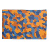 Blauw Oranje Camouflage-afdrukpatroon Kussensloop (Achterkant)