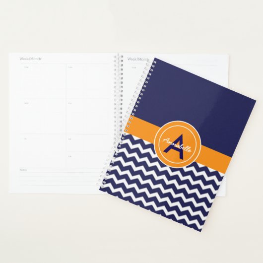 Blauw Oranje Chevron Planner (Display)