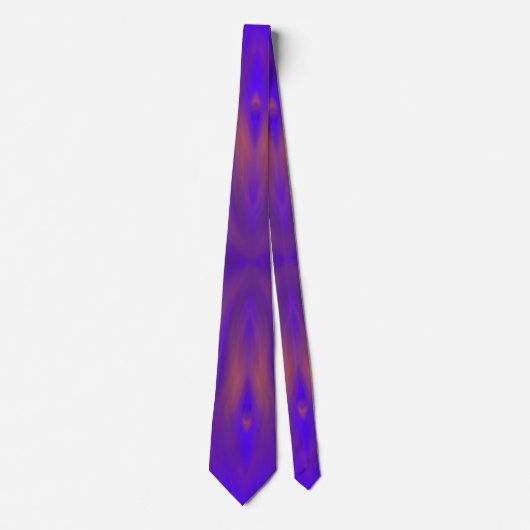 Blauw Oranje en Paars Abstract Design Pattern Stropdas (Voorkant)