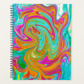 Blauw, Oranje en warm roze Abstracte retro Planner (Voorkant)