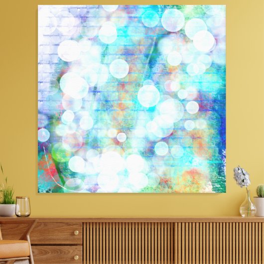 Blauw, Oranje, geel, witte Abstracte kunst Canvas Afdruk (Insitu (Woonkamer))