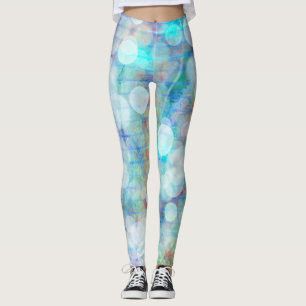 Blauw, Oranje, geel, witte Abstracte kunst Leggings