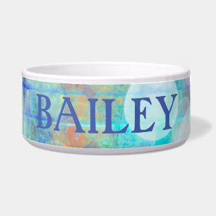 Blauw, Oranje, geel, witte Abstracte kunst Voerbakje