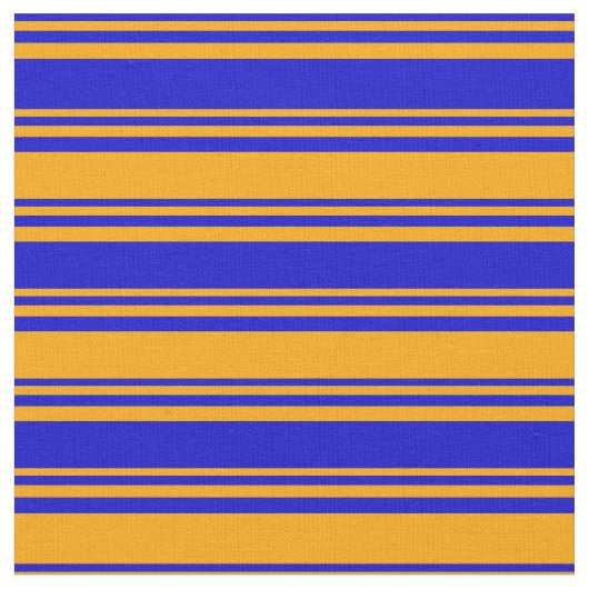 Blauw & Oranje gevoerd patroon Stof (Close Up)