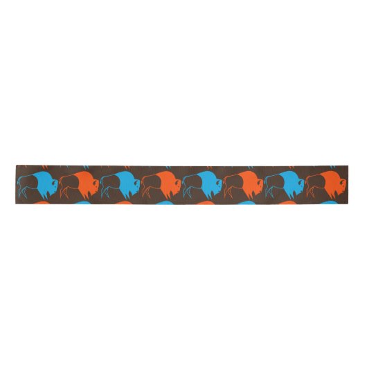 blauw oranje grijs veel buffels lint (Voorkant)
