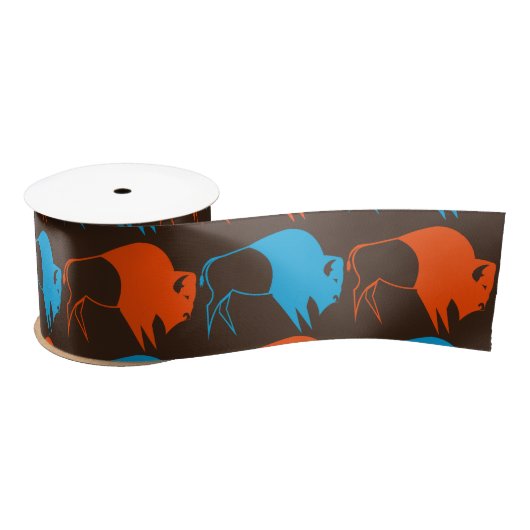 blauw oranje grijs veel buffels lint (Spoel)