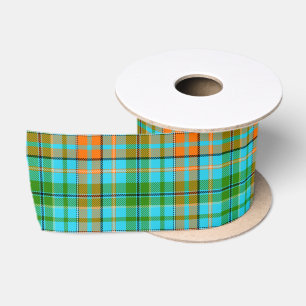 Blauw Oranje Groen Geruit Schotse Ruit Ontwerp  Lint