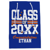 Blauw|Oranje jaar Medium Cadeauzakje (Voorkant)