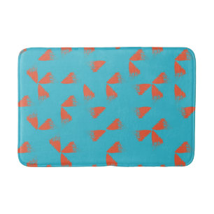 Blauw, oranje, levendig, trendy geometrisch patroo badmat