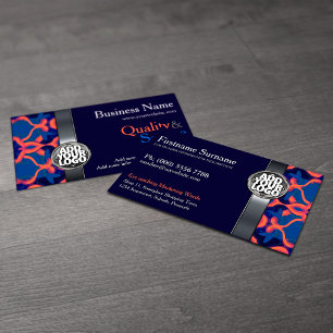 Blauw + Oranje met Logo Zakelijke Kaarten Visitekaartje