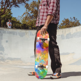 Blauw Oranje Paars roze langgroene veelhoekige kun Skateboard
