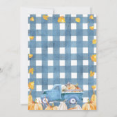 Blauw Oranje pompoen vrachtwagen 1ste verjaardag Kaart (Achterkant)