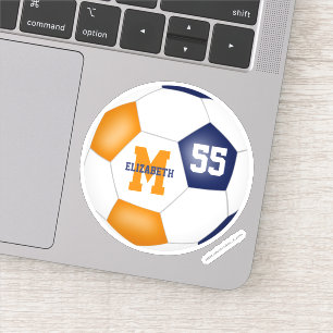 blauw oranje team kleuren jongens voetbal sticker