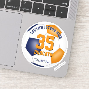 blauw oranje team kleuren jongens voetbal sticker