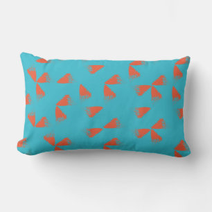 Blauw, oranje, trillend, trendy geometrisch patroo kussen