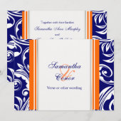 Blauw oranje verloving kaart (Voorkant / Achterkant)