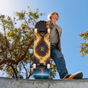 Blauw Oranje Vlam Magische Energie Ring Sport Skateboard