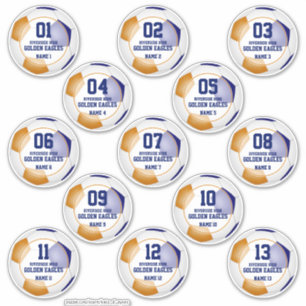 blauw oranje voetbalteam kleuren cadeaus 13 aangep sticker
