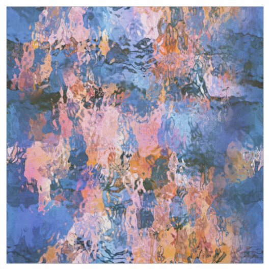 Blauw & Oranje waterabstractie Stof (Swatch)