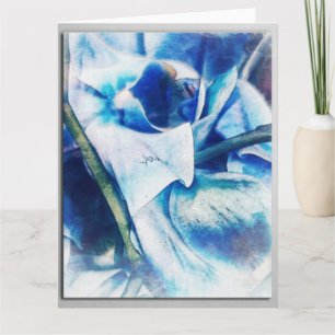 Blauw-orchidee blanco wenskaart kaart