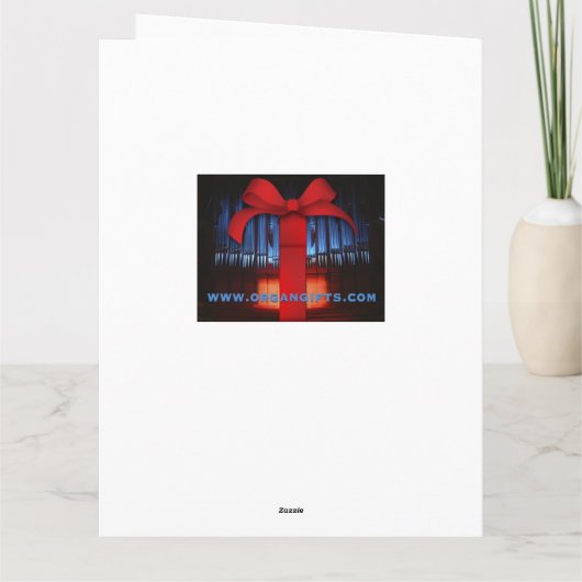 Blauw orgel pijpen groot dank u kaart (Achterkant)