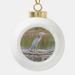 Blauw ornament met heronbal of sneeuwvlokken