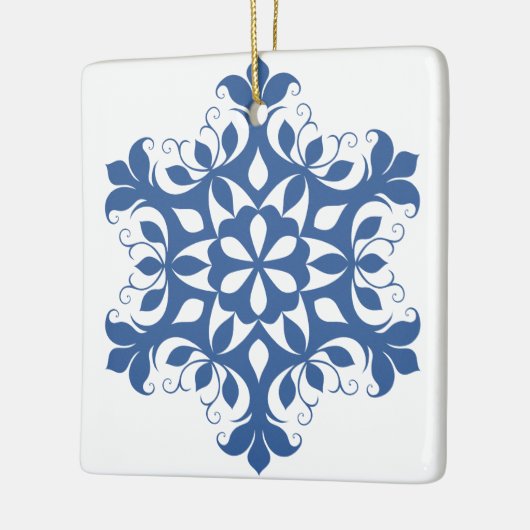Blauw Ornament Snowflake (Links)
