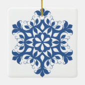 Blauw Ornament Snowflake (Achterkant)