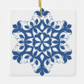 Blauw Ornament Snowflake (Voorkant)