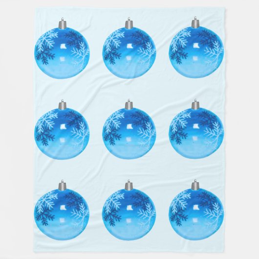 Blauw Ornamenten fleecedeken Fleece Deken (Voorkant)