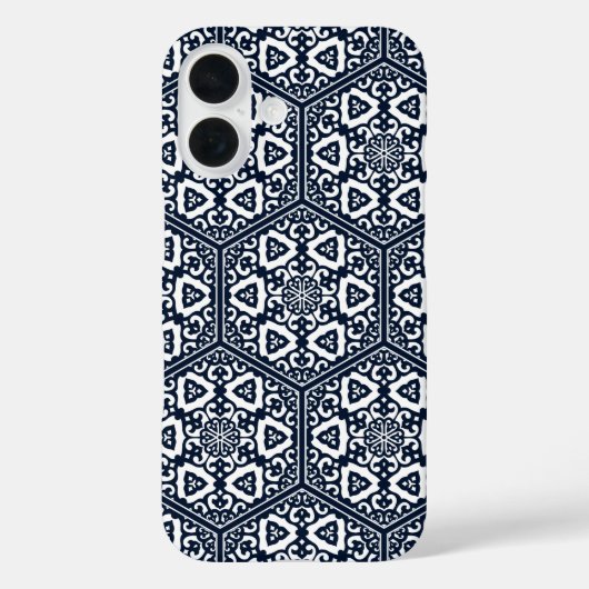  Blauw Ottomaans Turks Tracery Oosters Case-Mate iPhone Case (Achterkant)