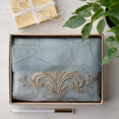  blauw oud geschilderd muur wit Engels rozen Tissuepapier (Geschenk)