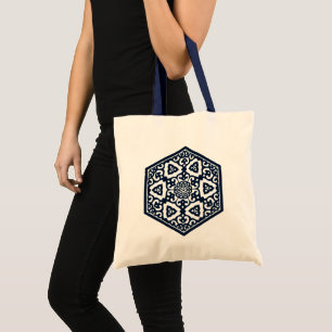 Blauw Oud-Turks Ottomaanse Grafische Tracering Vin Tote Bag
