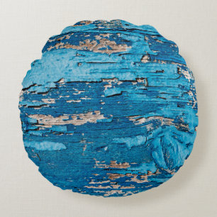 Blauw oude houten achtergrond rond kussen