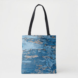blauw: oude houten textuur draagtas