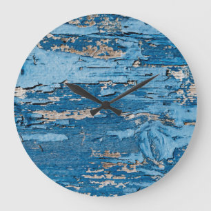 blauw: oude houten textuur grote klok