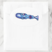 blauw ovale sticker (Tas)