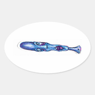 blauw ovale sticker