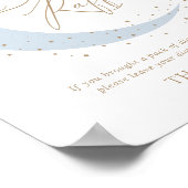 Blauw Over de Maan Baby shower Luier Raffle Sign Poster (Hoek)