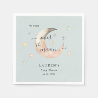 Blauw Over De Maan Boho Hemels Baby shower Servet