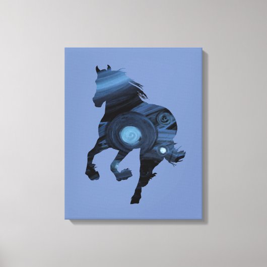 Blauw Paard Canvas Afdruk (Voorkant)